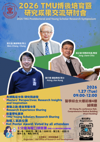 115.01.27 (W2) 2026 TMU博後培育暨研究成果交流研討會